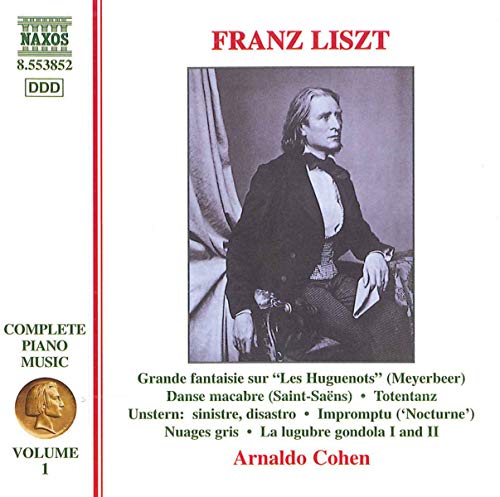 CD cover featuring a portrait of composer Franz Liszt in formal attire.