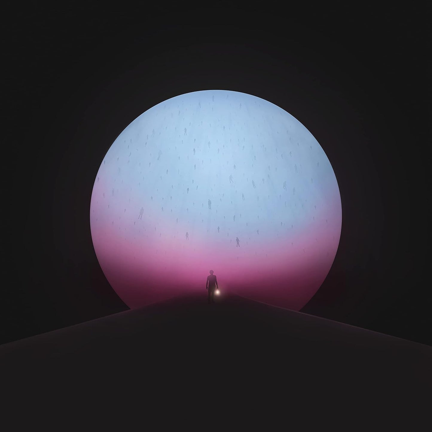 Album cover: a lone figure stands before a large, glowing orb.