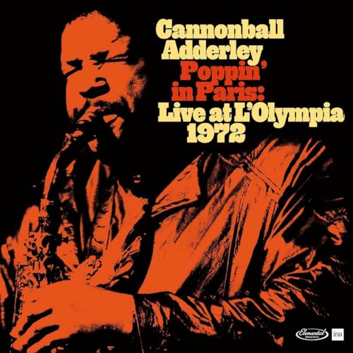 Cannonball Adderley album cover, orange and black graphic portrait.