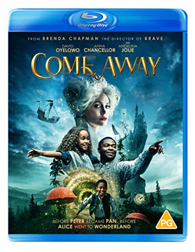 Come Away" Blu-ray cover featuring children and a woman in a fantastical landscape.