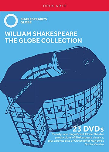 DVD cover for "The Globe Collection" featuring a blue illustration of the Globe Theatre.