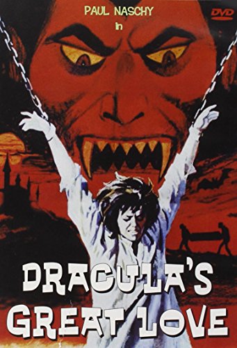 Horror movie poster: Dracula looming over a woman, DVD label visible.
