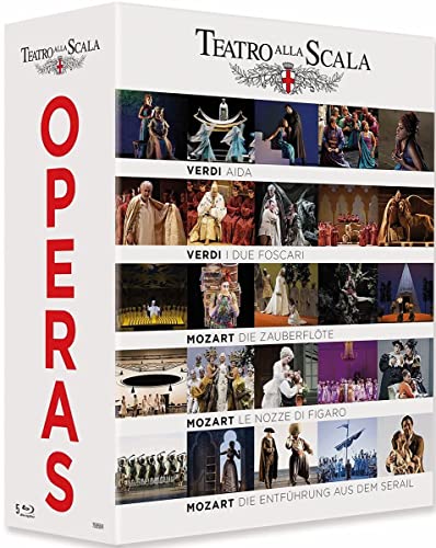 Blu-ray box set of operas from Teatro alla Scala, featuring Verdi and Mozart.
