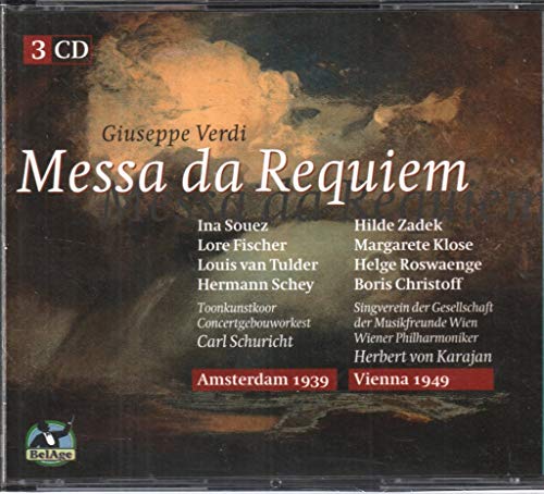 CD case for Verdi’s “Messa da Requiem” with cast and conductor names.