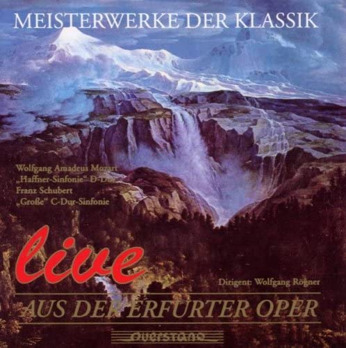 CD cover: mountain landscape with waterfall, text “live” in red.