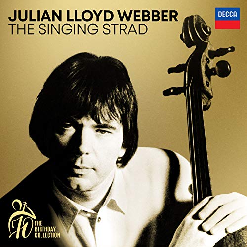 CD cover featuring cellist Julian Lloyd Webber and his instrument.