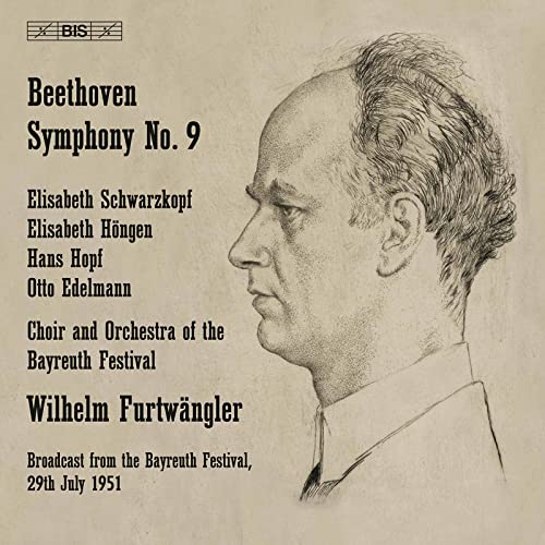 CD cover: sketched portrait of Wilhelm Furtwängler, text "Beethoven Symphony No. 9".