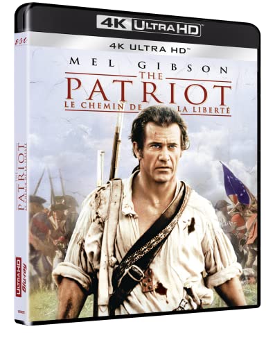 Blu-ray case for "The Patriot" featuring Mel Gibson in colonial attire.