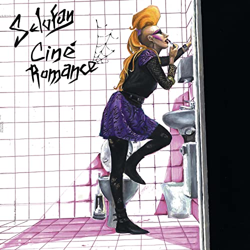 Album cover for Selofan’s “Cine Romance” featuring a woman applying makeup.