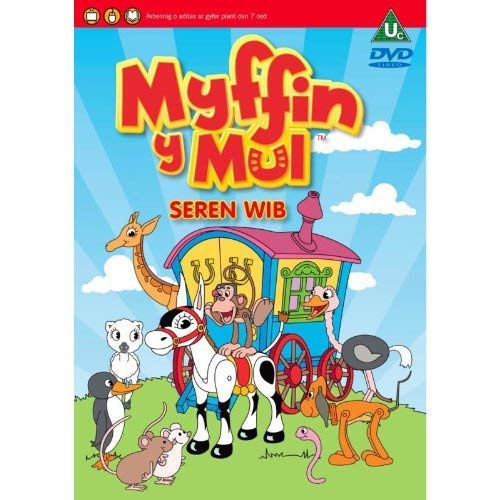 Muffin y Moli" DVD cover featuring cartoon animals and a colorful caravan.
