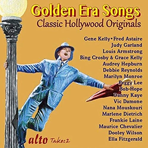 CD cover featuring Gene Kelly dancing with a red umbrella, golden text.
