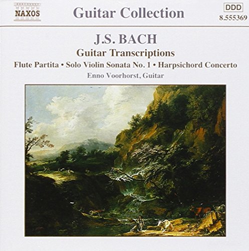 CD cover for Enno Voorhorst's Bach guitar transcriptions, featuring a landscape painting.