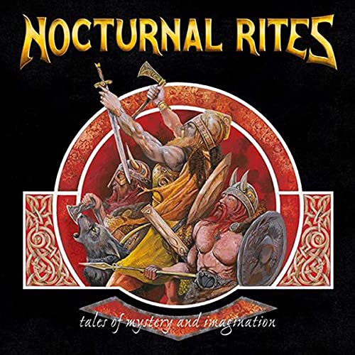 CD cover: warriors with axes and shields on a red background.