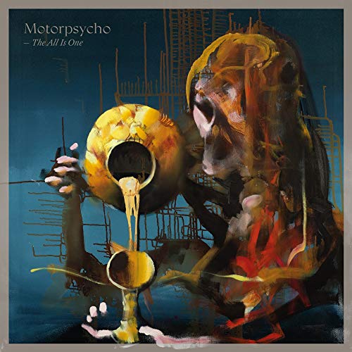 Painted album cover with a figure pouring from a yellow jug.