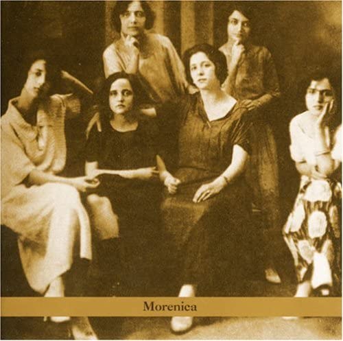 Sepia-toned portrait of five women, CD album cover for "Morenica".
