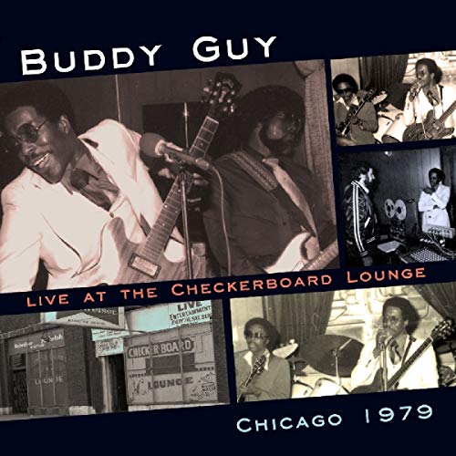 Buddy Guy album cover featuring black and white photos of musicians playing.