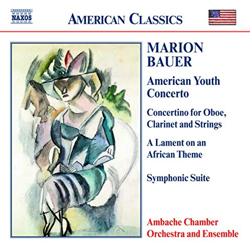 CD cover for Marion Bauer orchestral works, featuring abstract art.