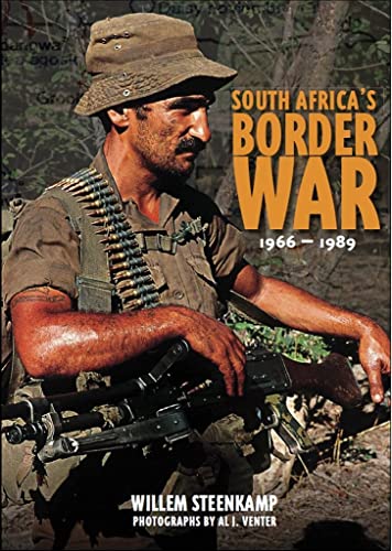 Book cover: soldier with ammunition belt, “South Africa’s Border War” title.
