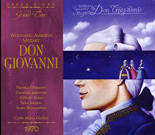 CD cover for Mozart’s *Don Giovanni* opera, featuring portraits and artwork.