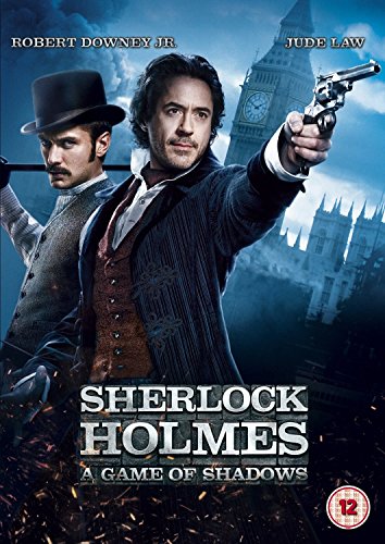 Sherlock Holmes DVD cover featuring Robert Downey Jr. and Jude Law.