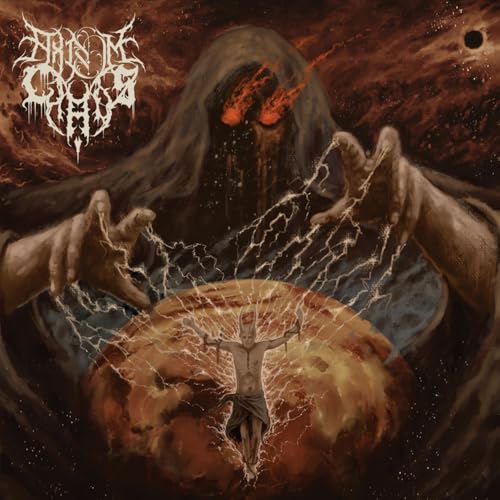 Dark album cover featuring a hooded figure and a glowing, crucified form.