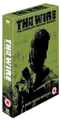 DVD case for "The Wire" Season 2, featuring silhouetted figures.