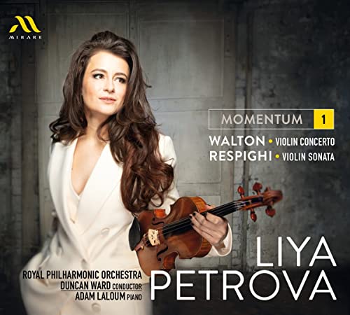CD cover featuring violinist Liya Petrova with her instrument.