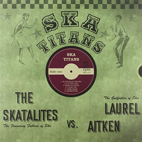 Vinyl record cover for “Ska Titans” featuring musicians and record label.