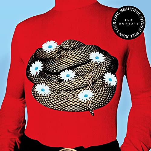 Album cover: red torso with a coiled snake decorated with daisies.