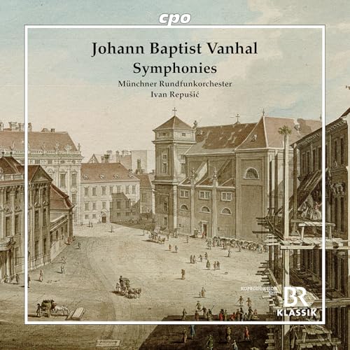 CD cover: historical city scene with text “Johann Baptist Vanhal Symphonies”.