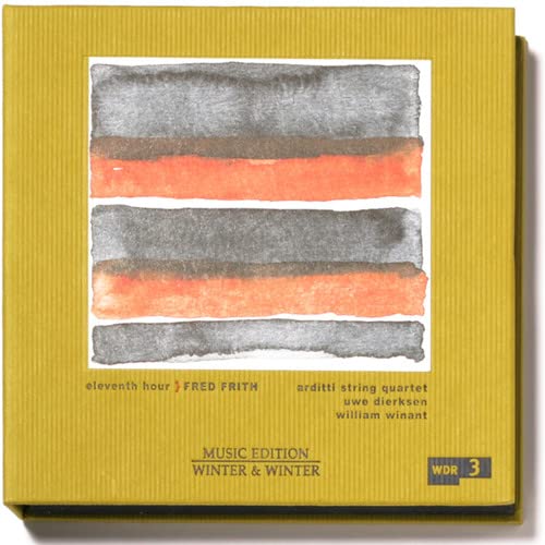 CD case for Fred Frith’s “Eleventh Hour” with abstract watercolor cover.