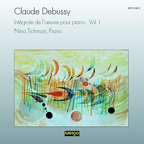 CD cover for Nina Tichman’s Debussy piano works, abstract art.