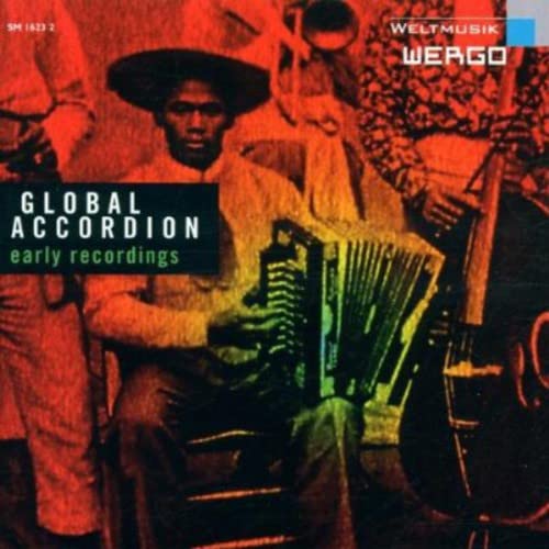CD cover for “Global Accordion” featuring a man playing an accordion.