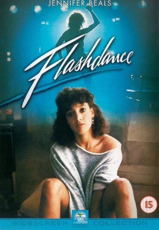 Flashdance" DVD cover featuring Jennifer Beals in a dance pose.