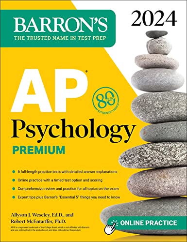 AP Psychology Premium, 2024: 6 Practice Tests + Comprehensive Review + Online Practice (Barron's AP)