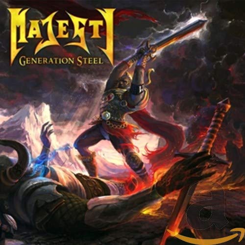 “Majesty - Generation Steel” CD cover featuring a warrior with a sword.
