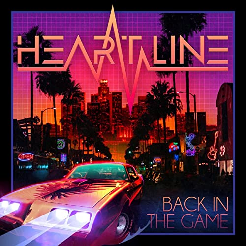 CD cover: retro-style city scene with a car and neon lights.
