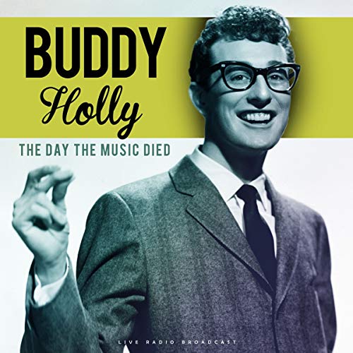 Buddy Holly album cover featuring a portrait of the singer in glasses.