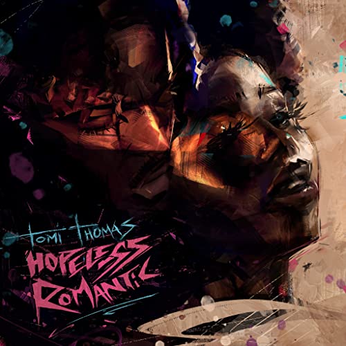 CD cover for Tomi Thomas’ “Hopeless Romantic” featuring painted faces.