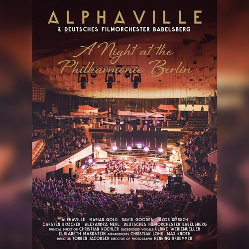 Alphaville concert album cover featuring a full orchestra and audience.