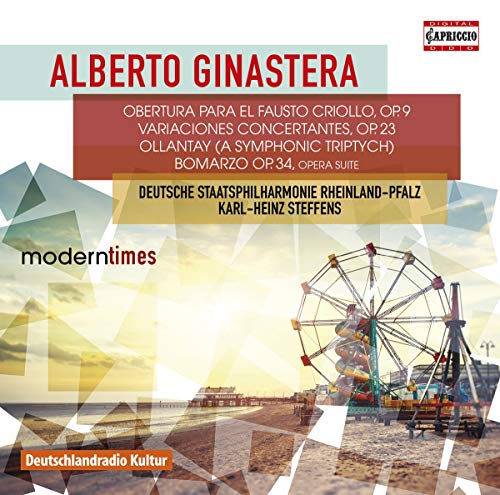 CD cover for Ginastera orchestral works, featuring a Ferris wheel.