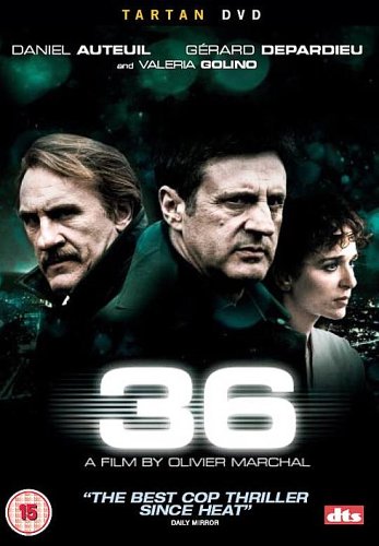 DVD cover for the film "36" featuring three actors’ faces.