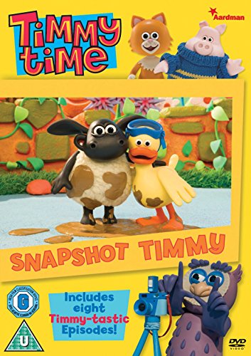 Timmy Time" DVD cover featuring clay animation characters Timmy, Spot, and others.