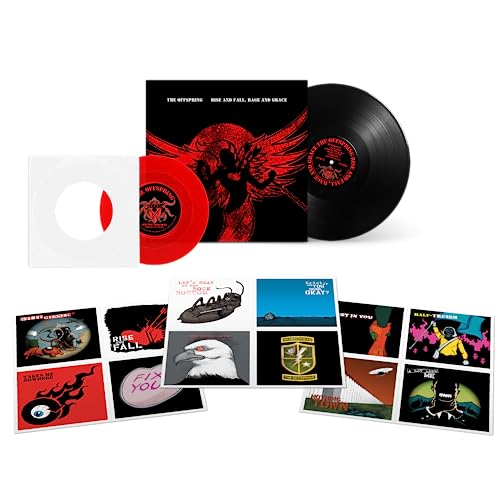 The Offspring’s “Rise and Fall, Rage and Grace” vinyl record and art prints.