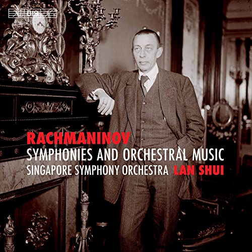 CD cover featuring a portrait of composer Sergei Rachmaninov.