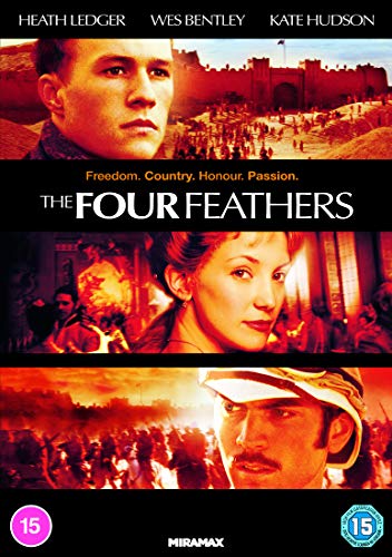 DVD cover for "The Four Feathers" featuring actors and battle scenes.
