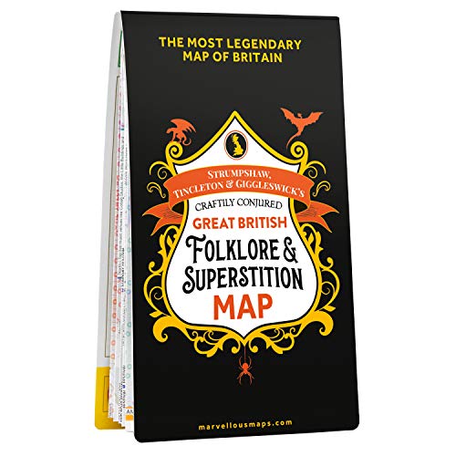 Great British Folklore & Superstition Map | Folklore Map & Guide | Marvellous Maps | Mythology | Funny Gift | British Mythology