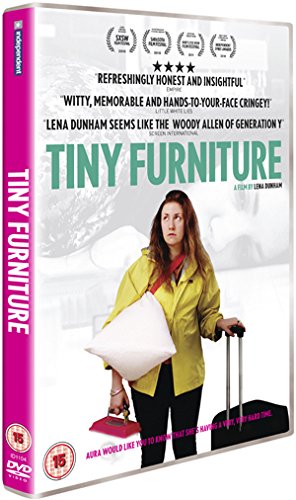 DVD cover for “Tiny Furniture” featuring Lena Dunham in yellow coat.
