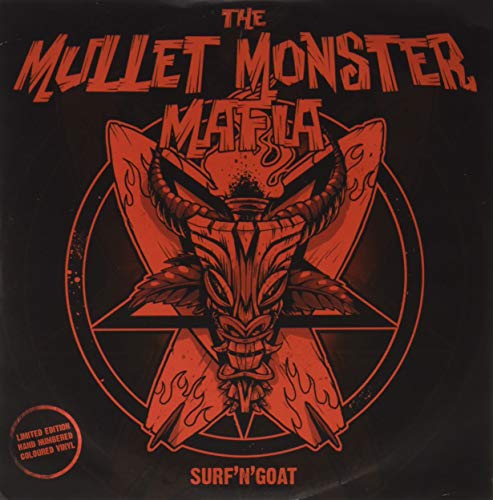 Red vinyl record cover featuring a goat-like monster with a mullet.