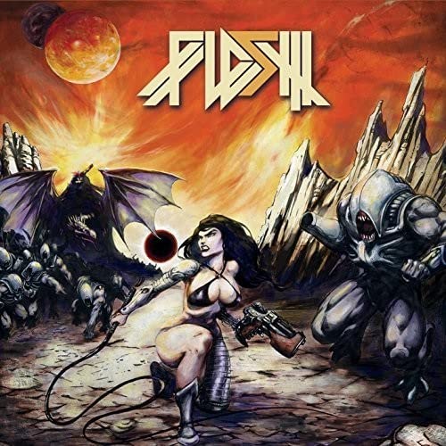 CD cover: fantasy art with dragons, a woman, and a fiery landscape.